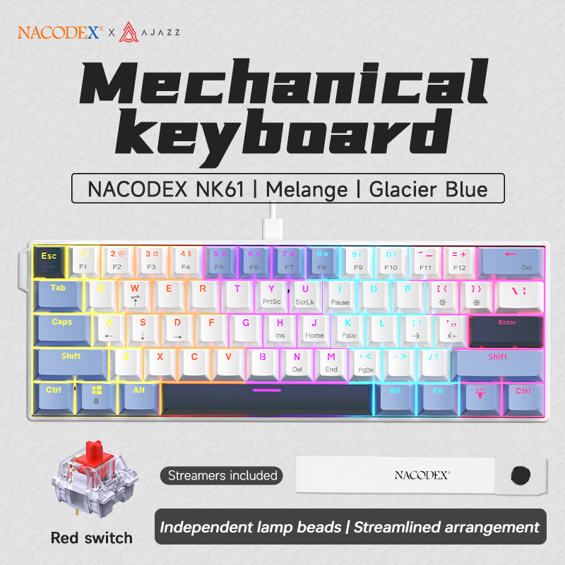 AJAZZ NK61 유선 기계식 게이밍 키보드, 모든  - Keyboard Gaming Blue Switch 리뷰 및 가격
